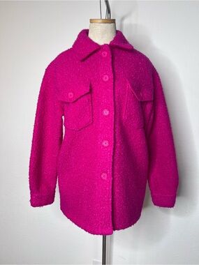 Autres Filles Fuchsia Teddy Button-Up Jacket